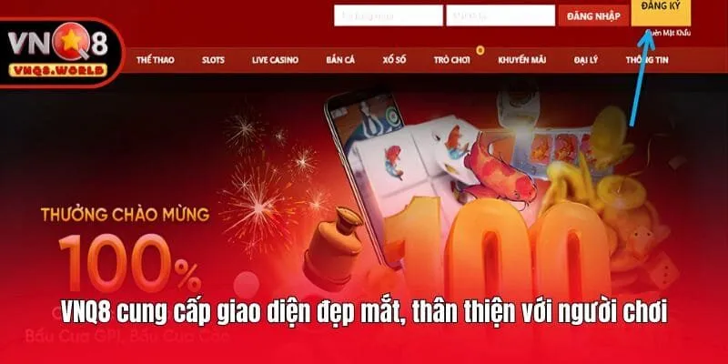 VNQ8 cung cấp giao diện đẹp mắt, thân thiện với người chơi